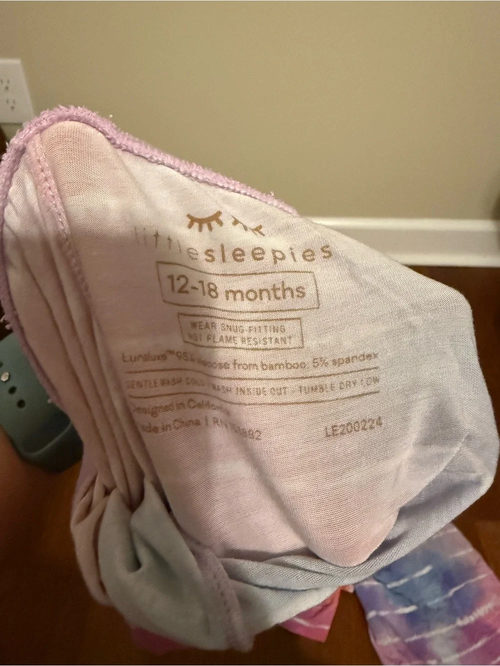 Little Sleepies Pastel Tie Dye Dreams Short Sleeve Pajama Set 12-18M
